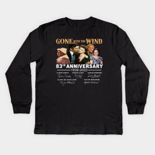 80th Anniversary Gone With The Wind 1939-2019 Signatures Kids Long Sleeve T-Shirt